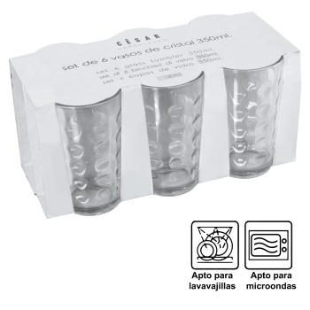 Set 6 Verres En Cristal 350ml_øsup7,5x13cm