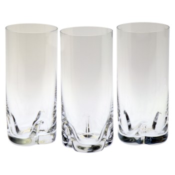 S/6 Bicchieri Alti In Cristallo Di Boemia _ø7x16cm