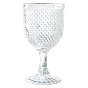 Copa Cristal Transparente 300ml Deco. Diamante Ø9x16,5cm, Apto Lavavajillas