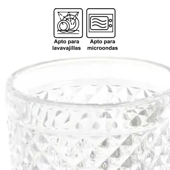 Bicchieri Piccoli In Vetro Trasparente -diamante- - 300ml Ø9x10,5cm, Apto Lavavajillas