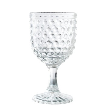 Copa Cristal Transparente 300ml Deco. Esferas Ø9x16,5cm, Apto Lavavajillas
