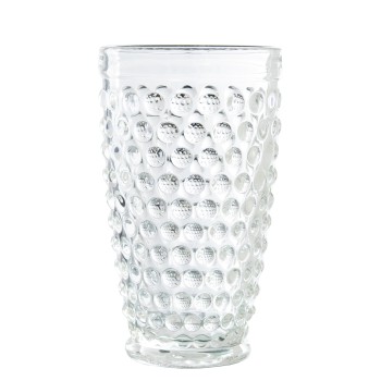 Vaso Alto Cristal Transparente 400ml Deco. Esferas Ø8,5x15cm, Apto Lavavajillas