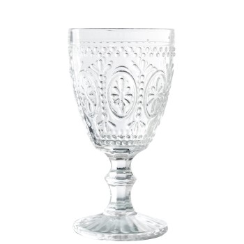 Copa Cristal Transparente 300ml Deco. Flor Ø9x16,5cm, Apto Lavavajillas
