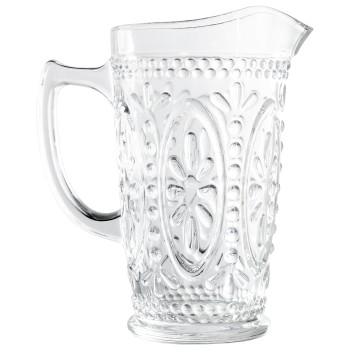 Transparent Glass Pitcher Flowers - 1,5l- 19,5x12x23cm, Apto Lavavajill