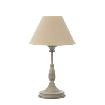 Lampe De Table En Métal Décapé +92257, 1xe14-max.40w- 20x20x36cm, Base: Ø12x22,5cm
