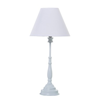 Lampe De Table En Métal Blanc +92264, 1xe14,max.40w Non Incluse- Ø23x49cm, Base:ø11x36cm