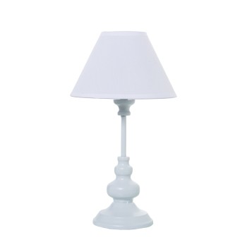 Lampada Da Tavolo In Metallo - Bianco + 92266,1xe14, Max.40w Non Incluso- Ø20x33cm, Base:ø11,5x27cm