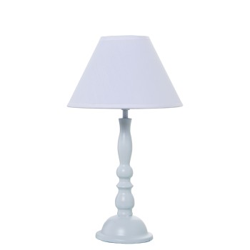 Lampe De Table En Métal Blanc +92267, 1xe14,max.40w Non Incluse- Ø20x34cm, Base:ø10x26cm