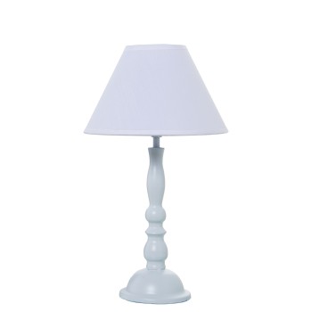 Lampada Da Tavolo In Metallo - Bianco + 92267,1xe14, Max.40w Non Incluso- Ø20x34cm, Base:ø10x26cm