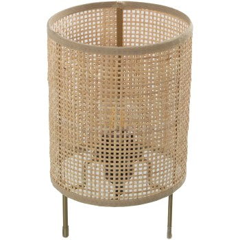 Lámpara Sobremesa Mimbre/metal 1xe27 Max40w No Incluida Ø16x26cm