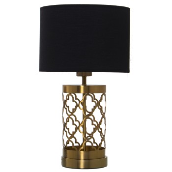 Lampe De Table En Métal - Bronze, 1xe27, Max.40w Non Incluse- Ø25x44cm, Base:ø13x30cm