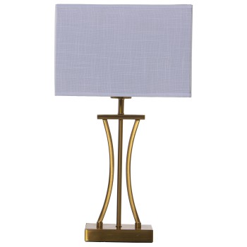 Lámpara Sobremesa Metal Bronce, 1xe27, Max.40w No Incluida 28x11x48cm, Base:14x8x33cm