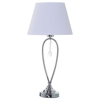 Silver Metal Table Lamp + 92280 - 1xe27cm, Max.40w Not Included- Ø28x57cm, Base:ø12x41cm