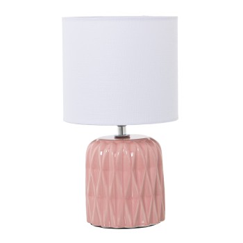 Lámpara Sobremesa Cerámica Rosa, 1xe14, Max.40w Ø17x30cm, Base: Ø11x14,5cm