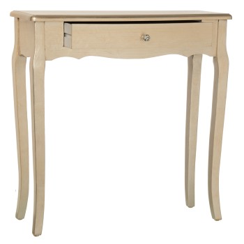 Champagne Wooden Console Table With Drawer- _80x30x80cm, Abeto+dm