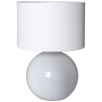 Lámpara Sobremesa Cristal Blanco _ø38x58 Cm -1xe27-max.60w. (no Incluida)