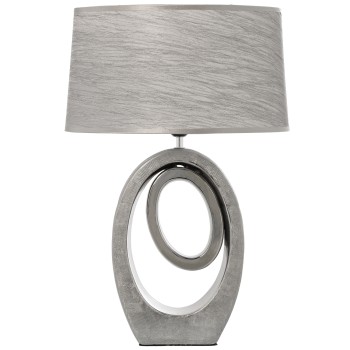 Silver Ceramic Table Lamp + 57230 - 1xe27-max.40w- _38x24x57cm Bombilla No Inclui