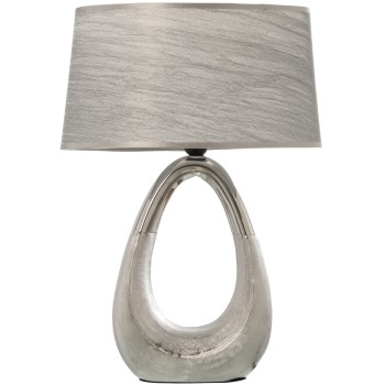 Silver Ceramic Table Lamp + 57230 - 1xe27-max.40w Not Included