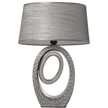 Lampe De Table En Céramique - Argenté + 57230 - 1xe27-max.40w