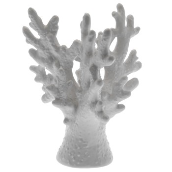 Figura Coral Cerámica Blanco 15,5x13,5x20cm