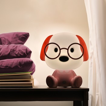 Pink Puppy Table Lamp 18x15x20cm Usb Power Supply, Abs+pp