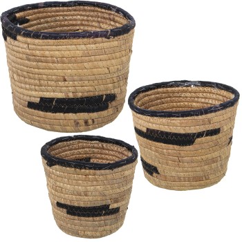 Set 3 Paniers Herbe De Mer- _ø25x19+ø21x17+ø18x16cm