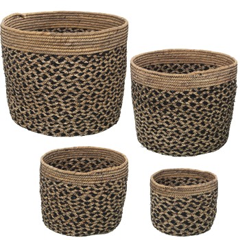 Set 4 Paniers Herbe De Mer- _ø35x30+ø30x25+ø25x20+ø20x15cm