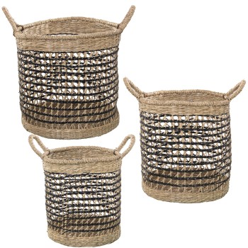 Set 3 Sea Grass Baskets- _ø36x35/43+ø33x33/41+ø26x30/38