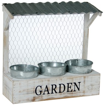 Jardinera Madera Blanca _35x35x12cm