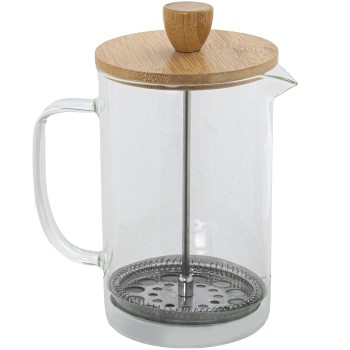 Cafetière À Piston 800ml Verre/bois/acier Inox.