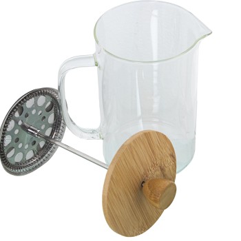 Cafetière À Piston 800ml Verre/bois/acier Inox.