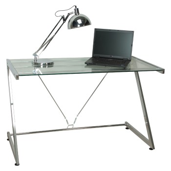 Bureau En Métal Et Verre - 8mm- _124x60x76cm