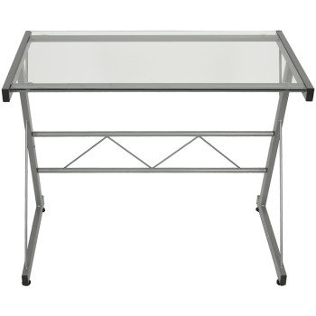 Mesa Escritorio Metal/cristal _90x50x72cm, Cristal: 6mm