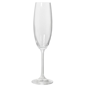 S/6 Flûtes Da Champagne In Cristalo Di Boemia 230ml_ø5x24cm