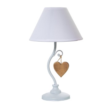 Lampara Sobremesa Metal Blanco- Ø20x34cm, 1xe14 Max40w No Inc