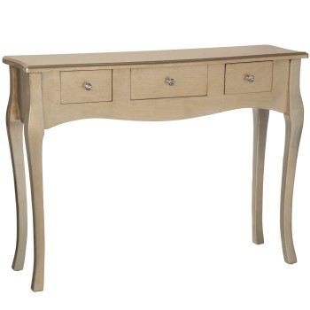 Tavolo Consolle Da Ingresso In Legno Con Cassetti - Champagne- _105x33x80cm, Abeto+dm