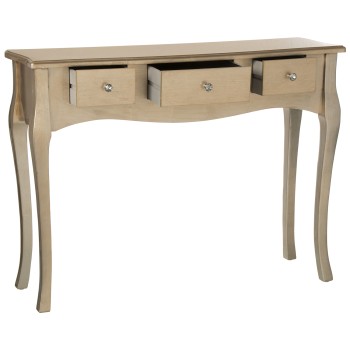 Tavolo Consolle Da Ingresso In Legno Con Cassetti - Champagne- _105x33x80cm, Abeto+dm