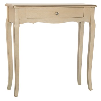 Tavolo Consolle Da Ingresso In Legno Con Cassetto - Champagne- _80x30x80cm, Abeto+dm