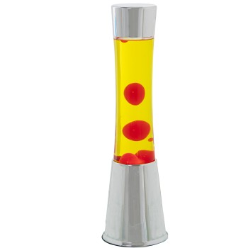 Lampada Lava Metallo Lucido Liquido Rosa/giallo_ø11x39