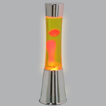 Lampada Lava Metallo Lucido Liquido Rosa/giallo_ø11x39
