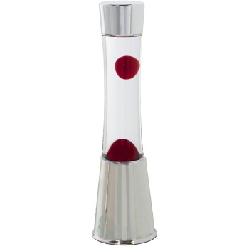 Lampada Lava Metallo Lucido Liquido Trasp./rosso_ø11x39cm