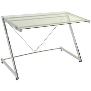 Scrivania In Metallo E Vetro - 8mm- _124x60x76cm